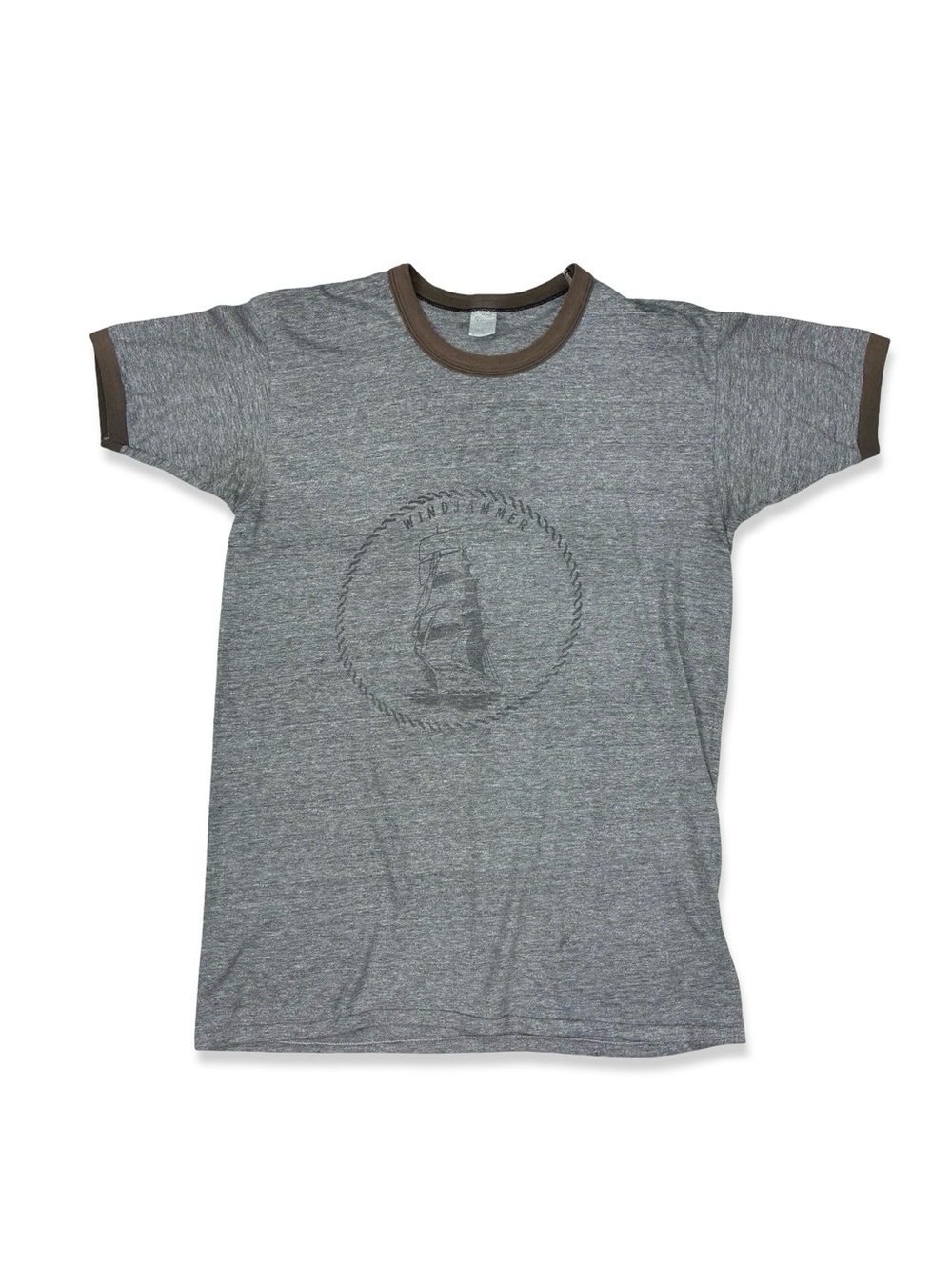 Vintage Windjammer Sailboat Ringer T-Shirt